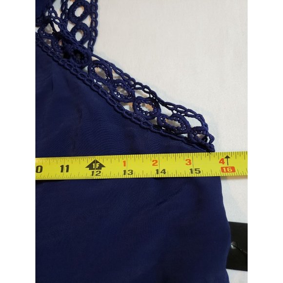 Lulus Womens Navy Blue Mini Dress Halter Cocktail crochet New size S - Picture 10 of 12
